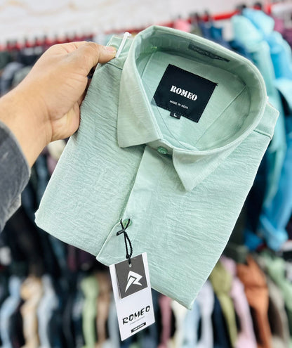 Korean textured style shirts (Light Green)