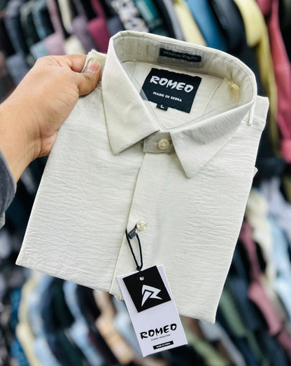 Korean textured style shirts (Off White)