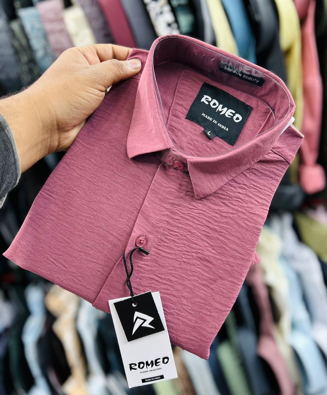 Korean textured style shirts (Pink)